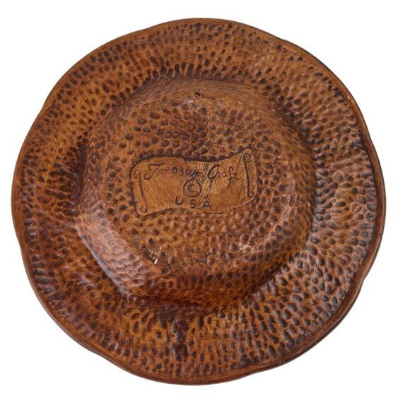 Vintage Treasure Craft Pottery Dish Bowl Ashtray Los Angeles CA Souvenir Green - Picture 2 of 11